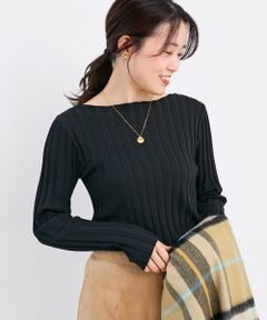 le.coeur blanc / ルクールブラン ニット・セーター | 《手洗い可能》ボートネックリブニット