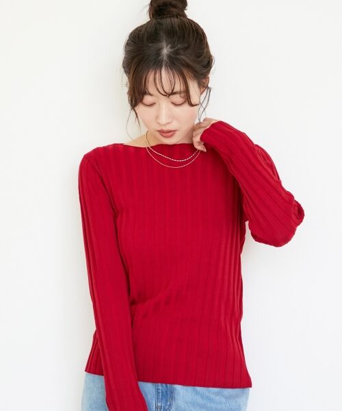 le.coeur blanc / ルクールブラン ニット・セーター | 《手洗い可能》ボートネックリブニット | 詳細12