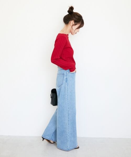 le.coeur blanc / ルクールブラン ニット・セーター | 《手洗い可能》ボートネックリブニット | 詳細15