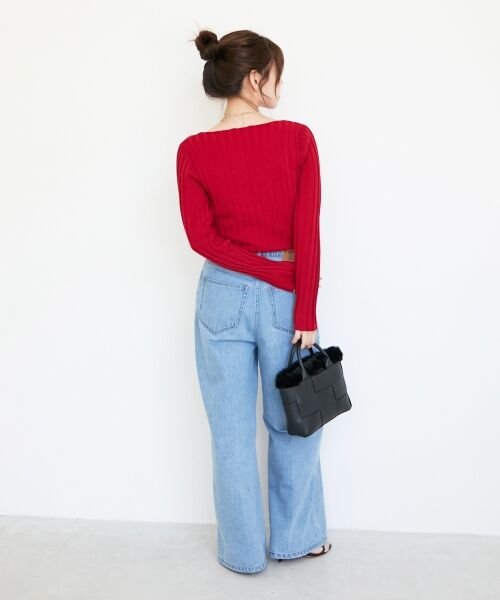 le.coeur blanc / ルクールブラン ニット・セーター | 《手洗い可能》ボートネックリブニット | 詳細16