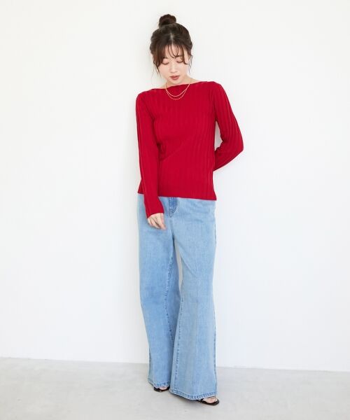 le.coeur blanc / ルクールブラン ニット・セーター | 《手洗い可能》ボートネックリブニット | 詳細19