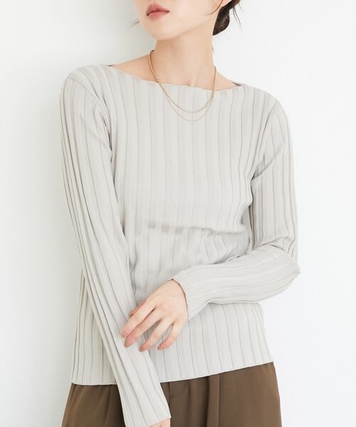 le.coeur blanc / ルクールブラン ニット・セーター | 《手洗い可能》ボートネックリブニット | 詳細6