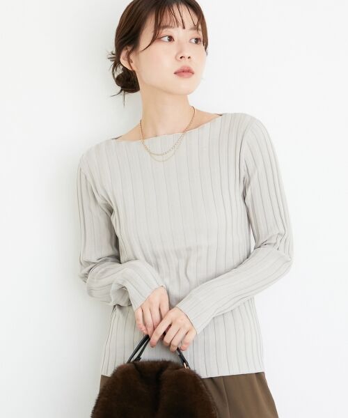 le.coeur blanc / ルクールブラン ニット・セーター | 《手洗い可能》ボートネックリブニット | 詳細7