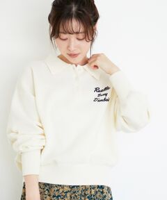 le.coeur blanc / ルクールブラン ニット・セーター | 《一部カラーWEB限定》フロッキーロゴニットポロ