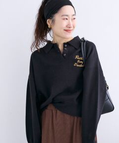 le.coeur blanc / ルクールブラン ニット・セーター | 《一部カラーWEB限定》フロッキーロゴニットポロ