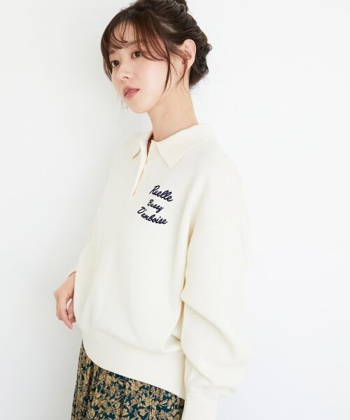 le.coeur blanc / ルクールブラン ニット・セーター | 《一部カラーWEB限定》フロッキーロゴニットポロ | 詳細10