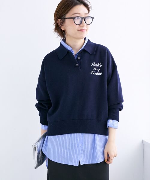 le.coeur blanc / ルクールブラン ニット・セーター | 《一部カラーWEB限定》フロッキーロゴニットポロ | 詳細16