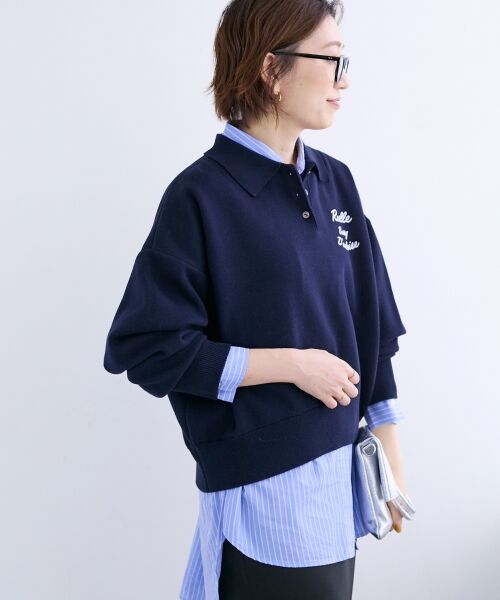 le.coeur blanc / ルクールブラン ニット・セーター | 《一部カラーWEB限定》フロッキーロゴニットポロ | 詳細18