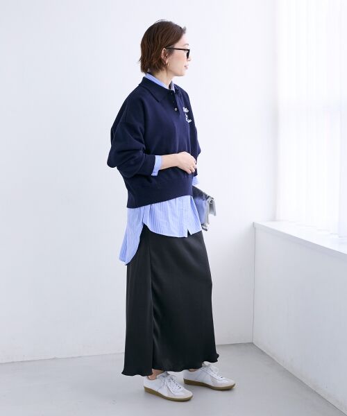 le.coeur blanc / ルクールブラン ニット・セーター | 《一部カラーWEB限定》フロッキーロゴニットポロ | 詳細21