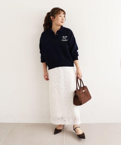 le.coeur blanc / ルクールブラン ニット・セーター | 《一部カラーWEB限定》フロッキーロゴニットポロ | 詳細24