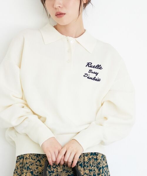 le.coeur blanc / ルクールブラン ニット・セーター | 《一部カラーWEB限定》フロッキーロゴニットポロ | 詳細7