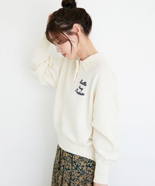 le.coeur blanc / ルクールブラン ニット・セーター | 《一部カラーWEB限定》フロッキーロゴニットポロ | 詳細9