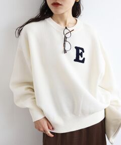 le.coeur blanc / ルクールブラン ニット・セーター | 《手洗い可能》サガラ刺繍クループルオーバー