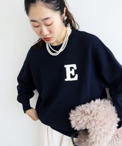 le.coeur blanc / ルクールブラン ニット・セーター | 《手洗い可能》サガラ刺繍クループルオーバー