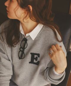 le.coeur blanc / ルクールブラン ニット・セーター | 《手洗い可能》サガラ刺繍クループルオーバー