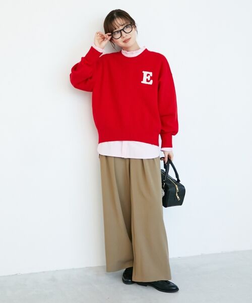 le.coeur blanc / ルクールブラン ニット・セーター | 《手洗い可能》サガラ刺繍クループルオーバー | 詳細12