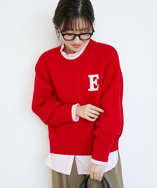 le.coeur blanc / ルクールブラン ニット・セーター | 《手洗い可能》サガラ刺繍クループルオーバー | 詳細18