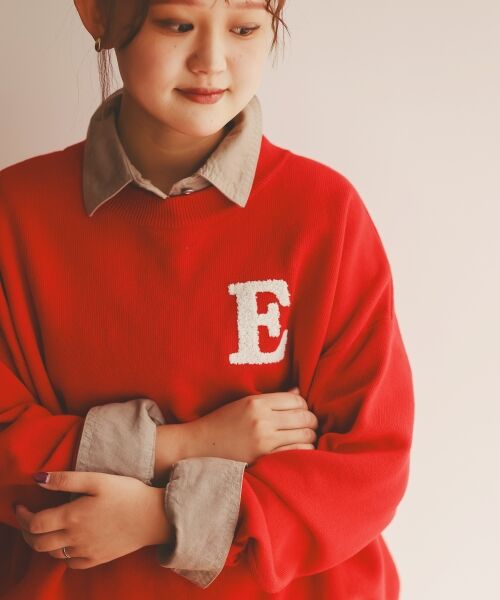 le.coeur blanc / ルクールブラン ニット・セーター | 《手洗い可能》サガラ刺繍クループルオーバー | 詳細2