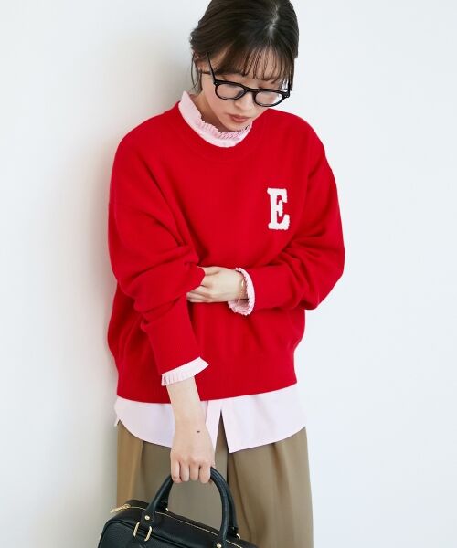 le.coeur blanc / ルクールブラン ニット・セーター | 《手洗い可能》サガラ刺繍クループルオーバー | 詳細21