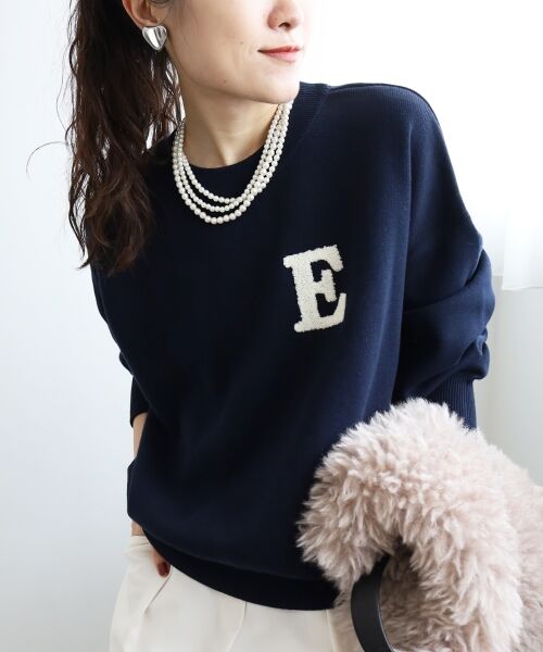 le.coeur blanc / ルクールブラン ニット・セーター | 《手洗い可能》サガラ刺繍クループルオーバー | 詳細30