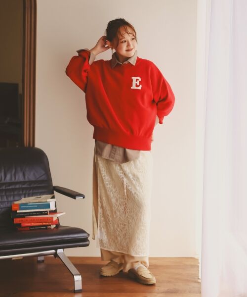 le.coeur blanc / ルクールブラン ニット・セーター | 《手洗い可能》サガラ刺繍クループルオーバー | 詳細8