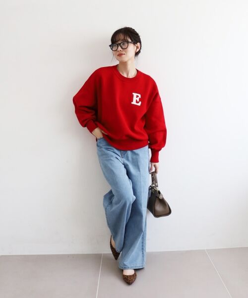 le.coeur blanc / ルクールブラン ニット・セーター | 《手洗い可能》サガラ刺繍クループルオーバー | 詳細9