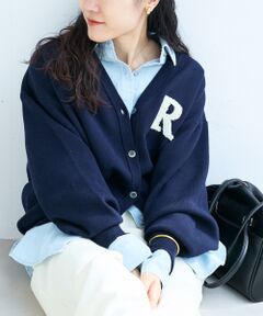 le.coeur blanc / ルクールブラン カーディガン・ボレロ | 《手洗い可能》サガラ刺繍Vカーディガン