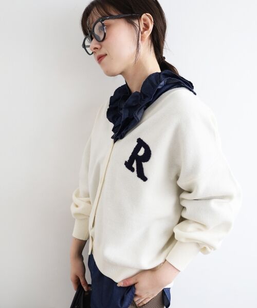 le.coeur blanc / ルクールブラン カーディガン・ボレロ | 《手洗い可能》サガラ刺繍Vカーディガン | 詳細5