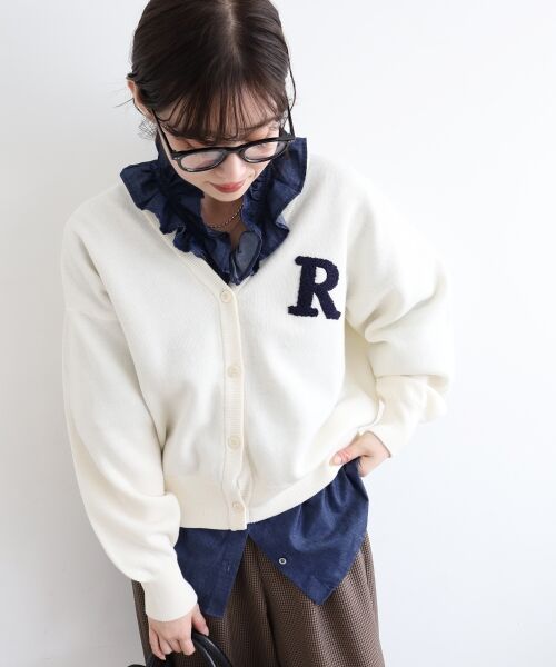 le.coeur blanc / ルクールブラン カーディガン・ボレロ | 《手洗い可能》サガラ刺繍Vカーディガン | 詳細7