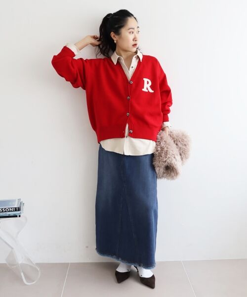 le.coeur blanc / ルクールブラン カーディガン・ボレロ | ★再入荷《手洗い可能》サガラ刺繍Vカーディガン | 詳細22