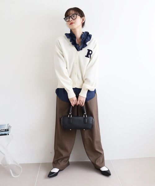 le.coeur blanc / ルクールブラン カーディガン・ボレロ | ★再入荷《手洗い可能》サガラ刺繍Vカーディガン | 詳細5