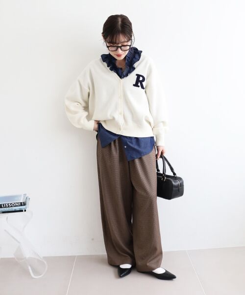 le.coeur blanc / ルクールブラン カーディガン・ボレロ | ★再入荷《手洗い可能》サガラ刺繍Vカーディガン | 詳細6