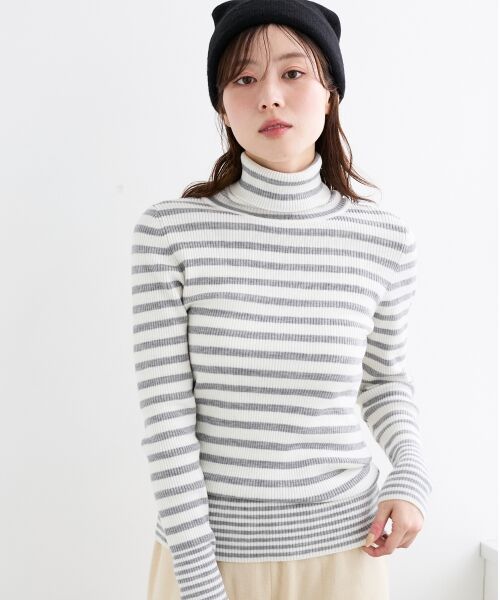 le.coeur blanc / ルクールブラン ニット・セーター | 《手洗い可能》リブタートルネックニット | 詳細12