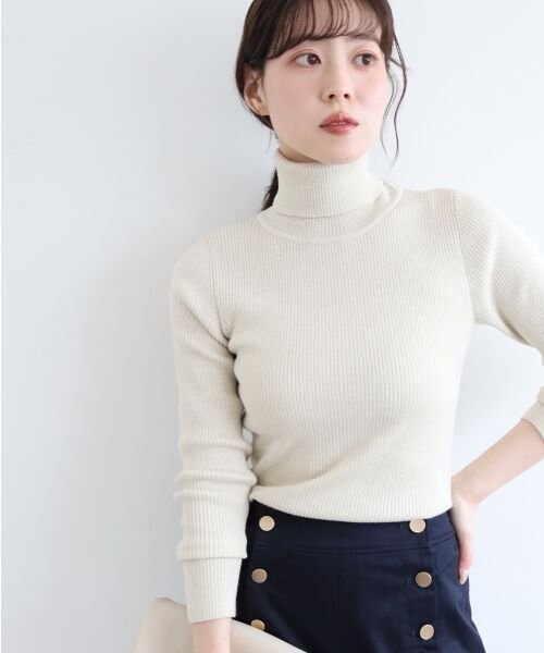 le.coeur blanc / ルクールブラン ニット・セーター | 《手洗い可能》リブタートルネックニット | 詳細2