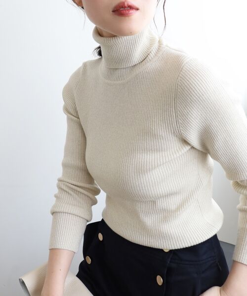 le.coeur blanc / ルクールブラン ニット・セーター | 《手洗い可能》リブタートルネックニット | 詳細3
