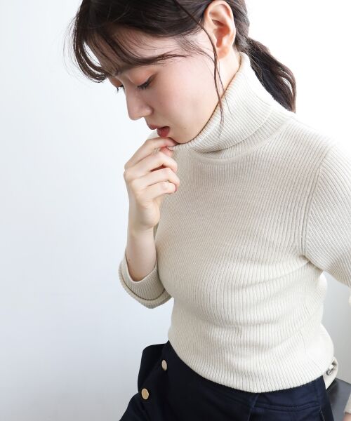 le.coeur blanc / ルクールブラン ニット・セーター | 《手洗い可能》リブタートルネックニット | 詳細4