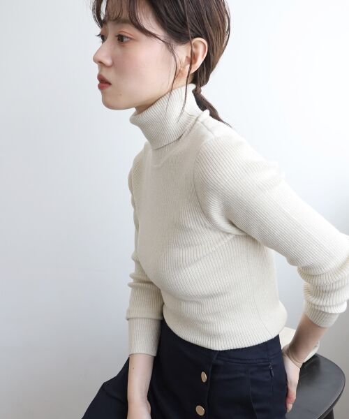 le.coeur blanc / ルクールブラン ニット・セーター | 《手洗い可能》リブタートルネックニット | 詳細5