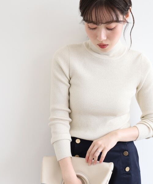 le.coeur blanc / ルクールブラン ニット・セーター | 《手洗い可能》リブタートルネックニット | 詳細6