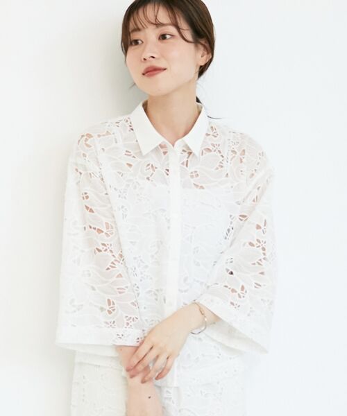 le.coeur blanc / ルクールブラン シャツ・ブラウス | モチーフレースシャツ | 詳細5