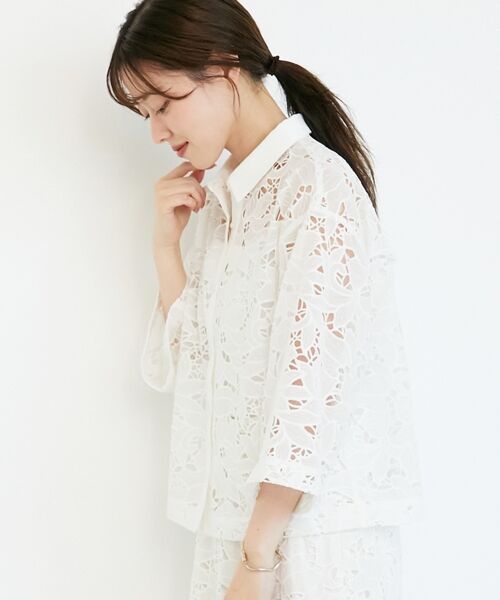 le.coeur blanc / ルクールブラン シャツ・ブラウス | モチーフレースシャツ | 詳細6