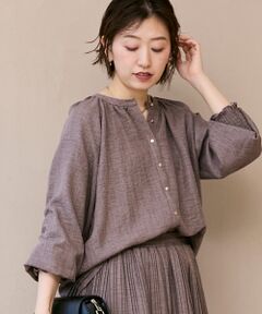 le.coeur blanc / ルクールブラン シャツ・ブラウス | ウールタッチ袖シャーリングブラウス