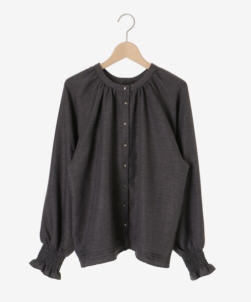 le.coeur blanc / ルクールブラン シャツ・ブラウス | ウールタッチ袖シャーリングブラウス | 詳細1