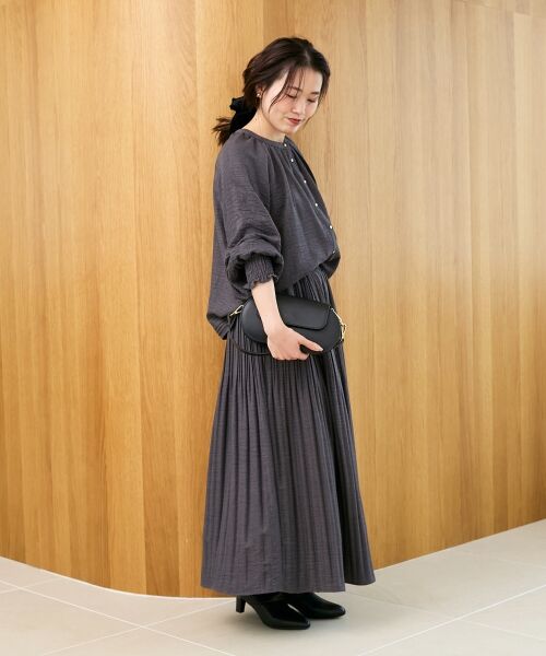 le.coeur blanc / ルクールブラン シャツ・ブラウス | ウールタッチ袖シャーリングブラウス | 詳細10