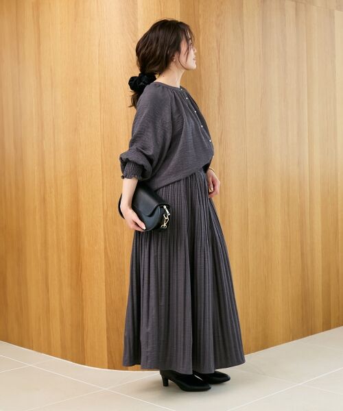 le.coeur blanc / ルクールブラン シャツ・ブラウス | ウールタッチ袖シャーリングブラウス | 詳細11