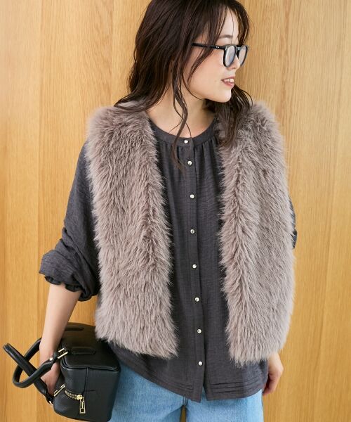 le.coeur blanc / ルクールブラン シャツ・ブラウス | ウールタッチ袖シャーリングブラウス | 詳細17