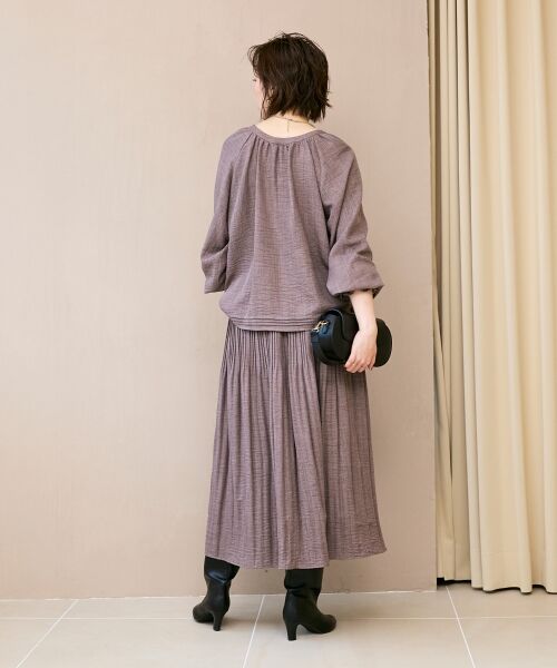 le.coeur blanc / ルクールブラン シャツ・ブラウス | ウールタッチ袖シャーリングブラウス | 詳細22