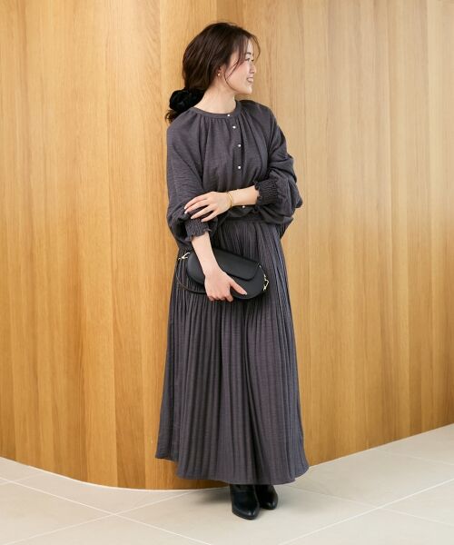 le.coeur blanc / ルクールブラン シャツ・ブラウス | ウールタッチ袖シャーリングブラウス | 詳細6