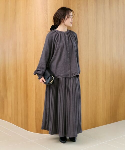 le.coeur blanc / ルクールブラン シャツ・ブラウス | ウールタッチ袖シャーリングブラウス | 詳細7