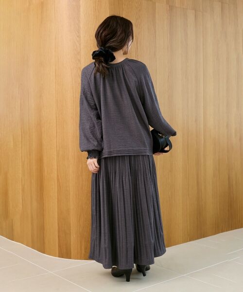 le.coeur blanc / ルクールブラン シャツ・ブラウス | ウールタッチ袖シャーリングブラウス | 詳細8