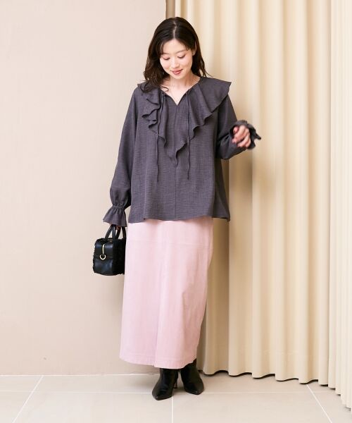 le.coeur blanc / ルクールブラン シャツ・ブラウス | 《手洗い可能》ウールタッチフリルカラーブラウス | 詳細10